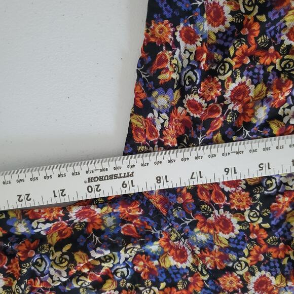 Free People Blouse Womens Medium Black Floral Sheer Mesh Long Sleeve Ruffle Neck - Picture 6 of 8